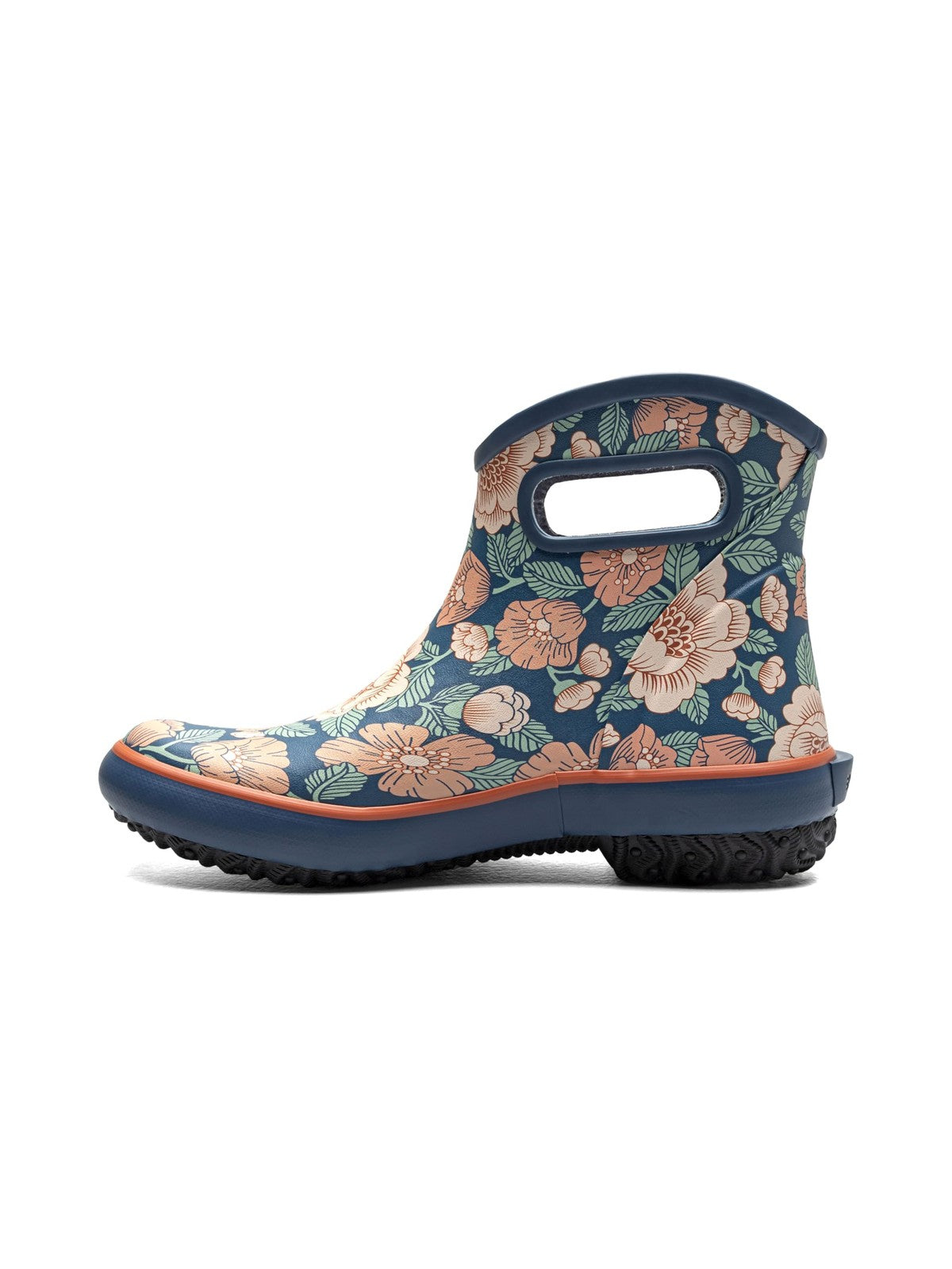 BOGS Women's Patch Ankle Tapestry Floral Rain Boot, Navy Multi, 9