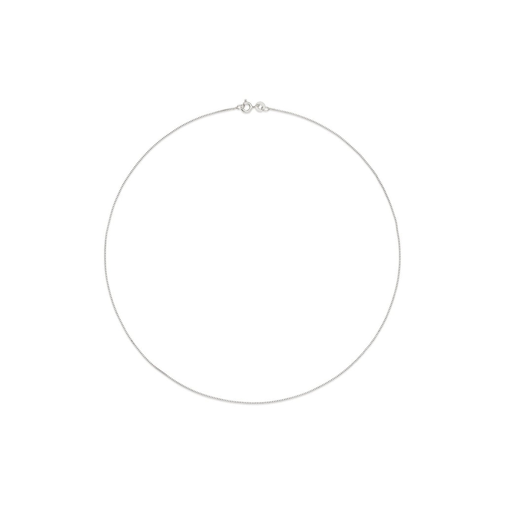 Amazon Essentials Sterling Silver Thin 0.8mm Box Chain Necklace 16", Silver