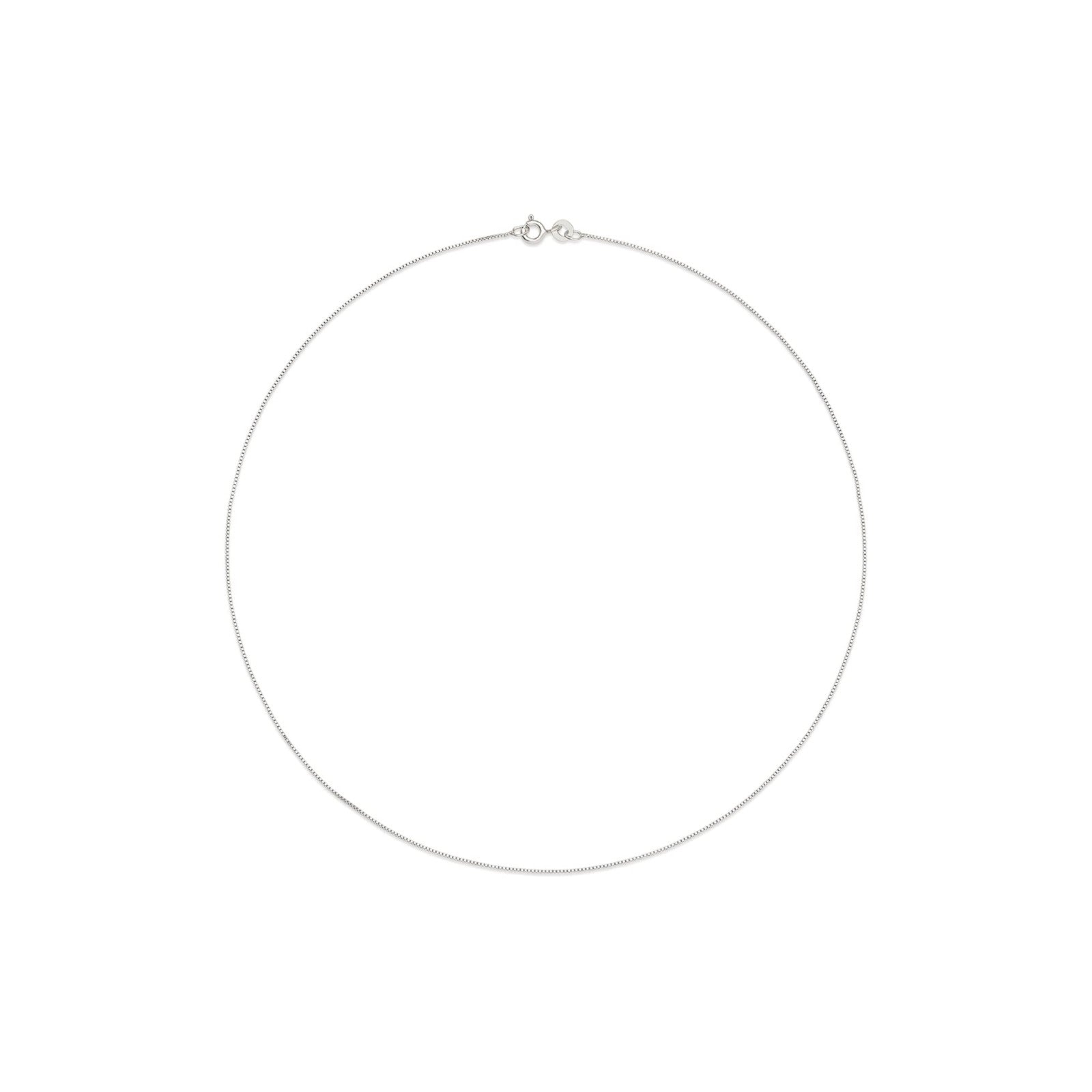 Amazon Essentials Sterling Silver Thin 0.8mm Box Chain Necklace 16", Silver