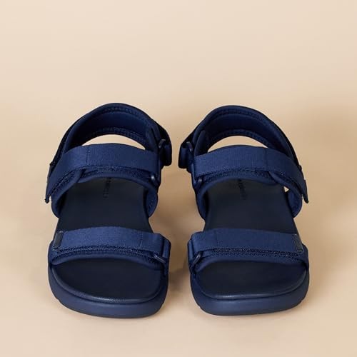 Amazon Essentials Men's Adjustable Triple Strap Sandal, Navy, 11
