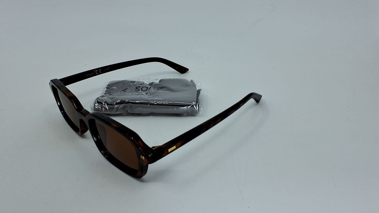 SOJOS Retro Polarized Narrow Square Sunglasses Women Tortoise/Brown