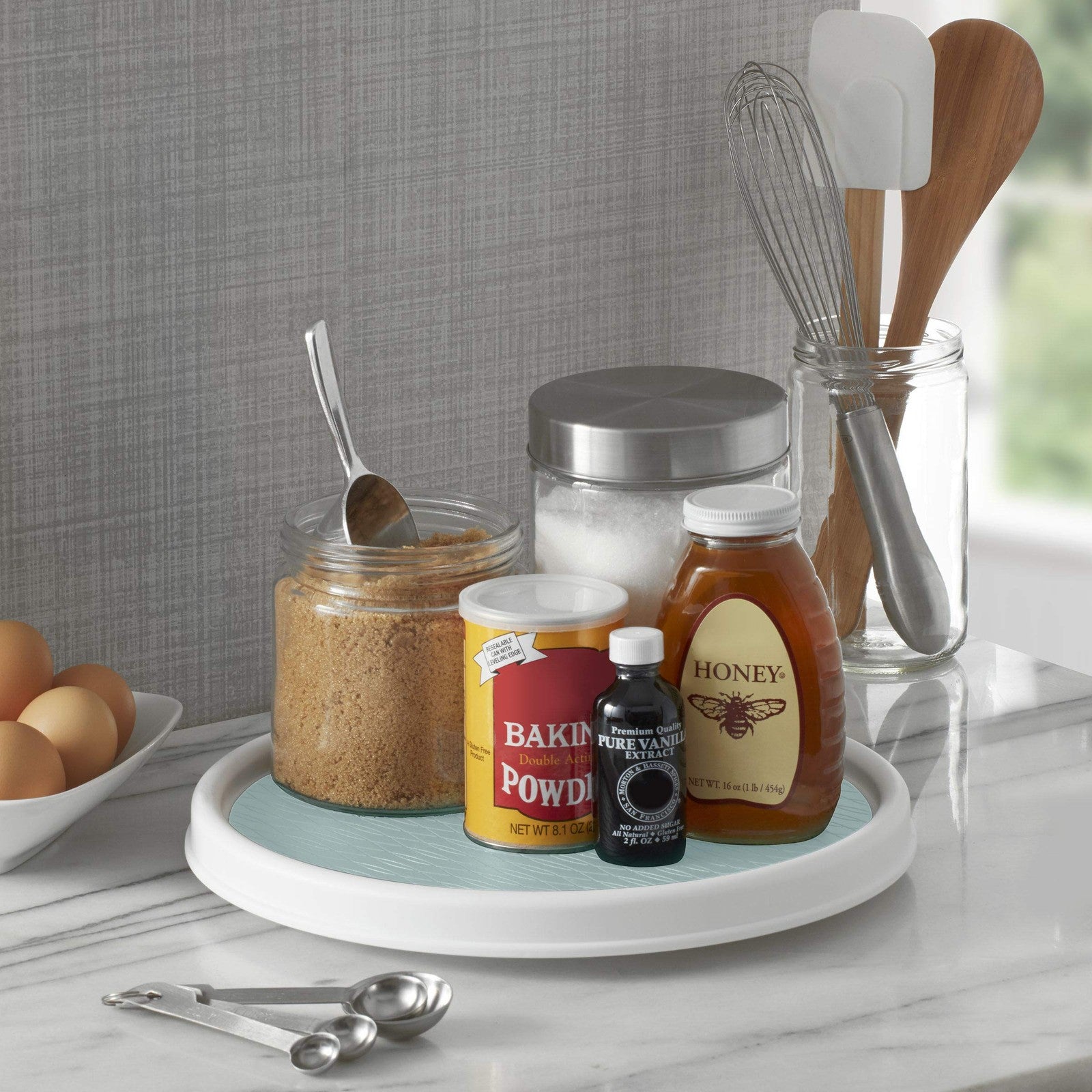 Copco Basics Non-Skid Pantry Cabinet Lazy Susan Turntable, 12-Inch, Blue