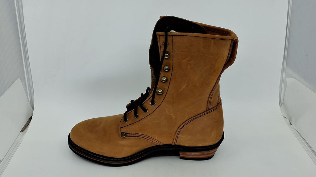 Ad Tec 9in Men's Packer Boots, Brown Leather, Non-Slip Sole, Size 10