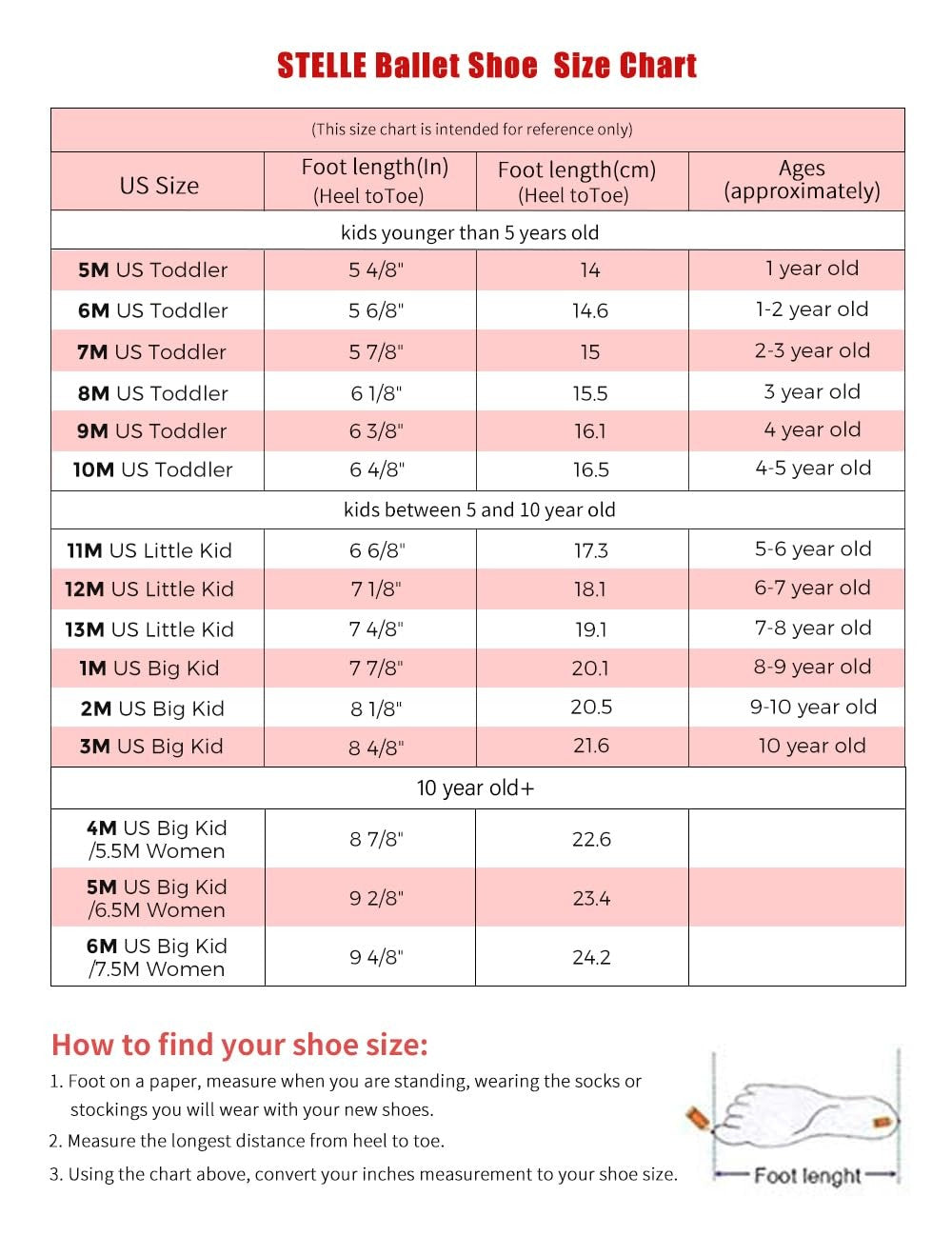Stelle Girls Ballet Shoes 1 Big Kid Ballet Pink Soft Leather Dance Slippers