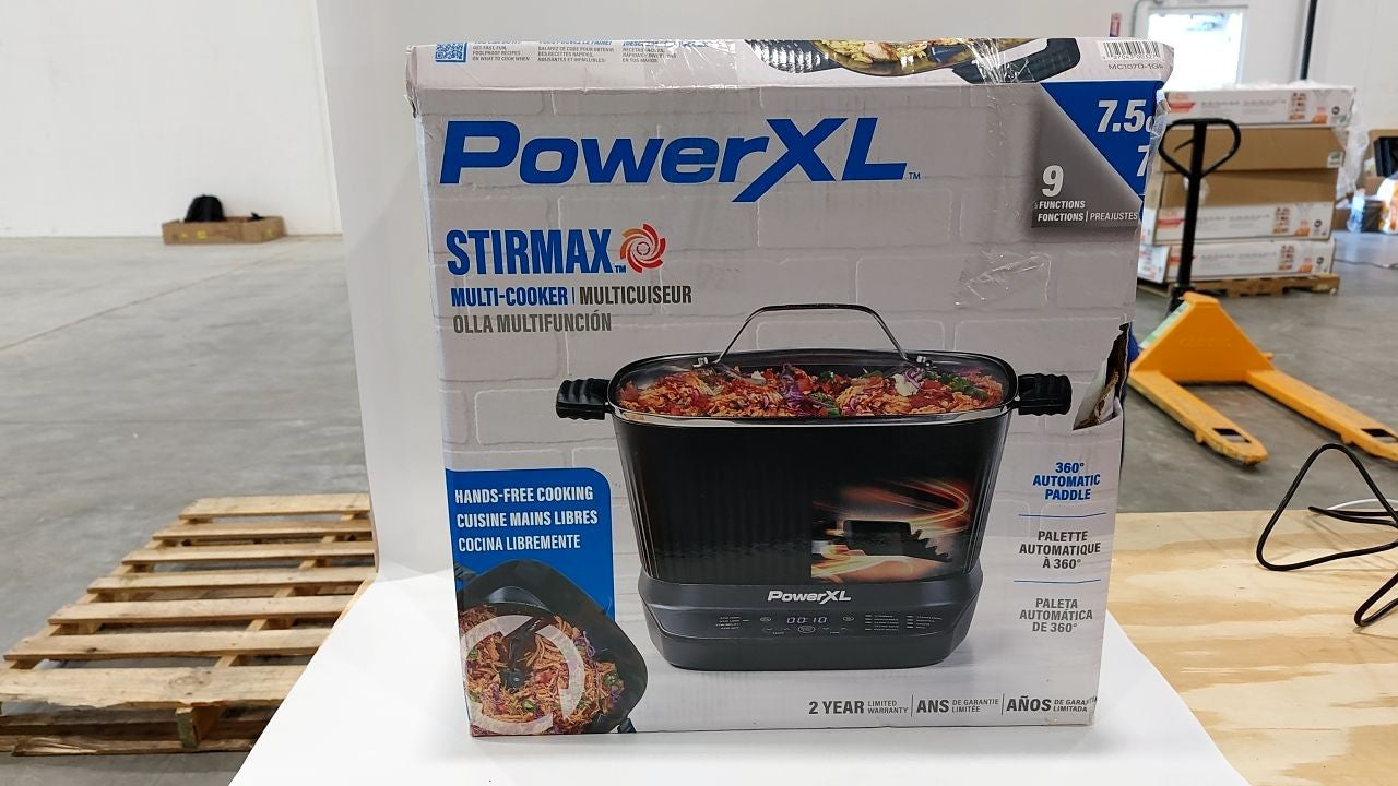 PowerXL StirMax 7.5QT Digital Multi-Cooker w/ 9 Cooking Pre-Sets, Black