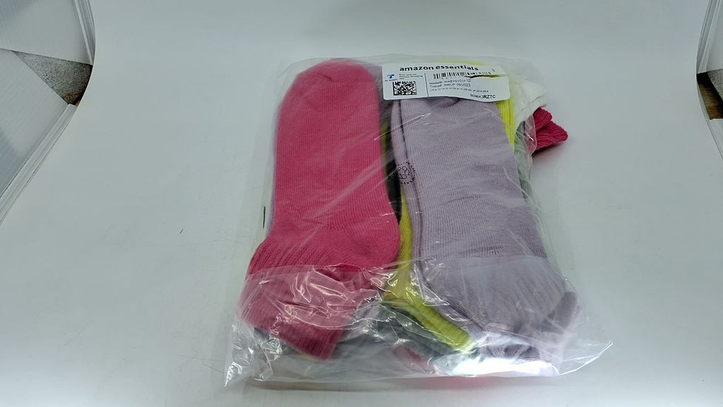 Lightly Cushioned Women's Ankle Socks, 10 Pairs, 8-12, Pink/Grey/White