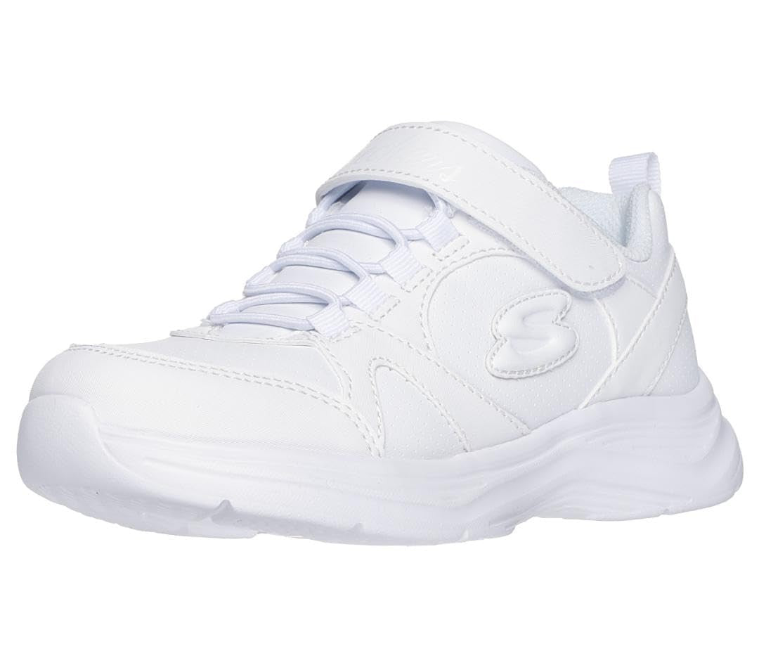Skechers Girls' School Struts Sneakers, Glimmer Kicks, White, Size 13