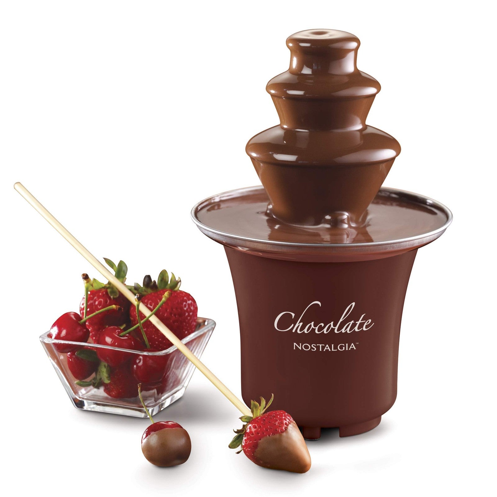 Electric Chocolate Fountain - 3 Tier, 8 Oz, Brown - Dips for Parties