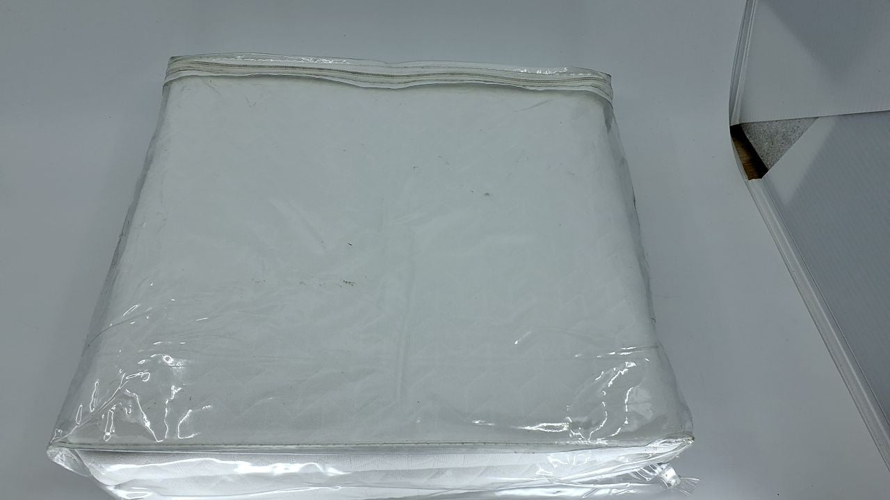 3 Inch Twin Mattress Topper Cover - White, Zippered, Machine Washable