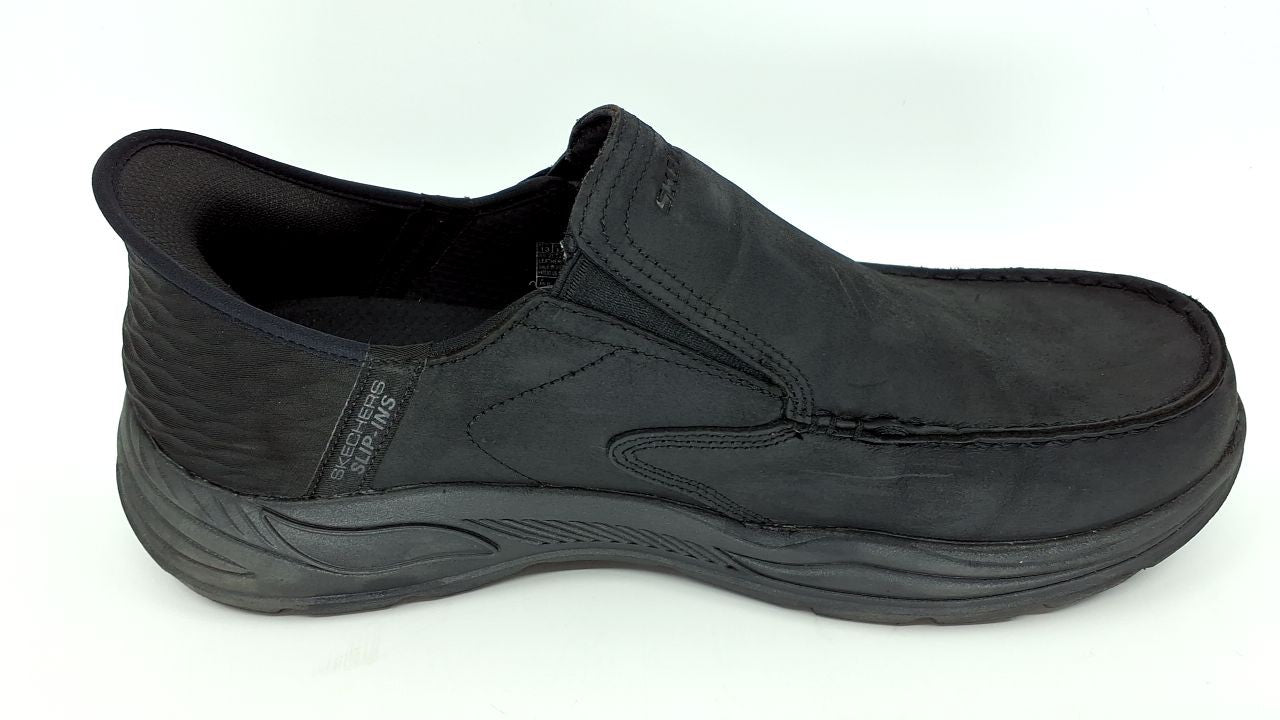 Skechers Men's Arch Fit Motley-Milo Slip-On, BBK (Black/Black), 13 X-Wide