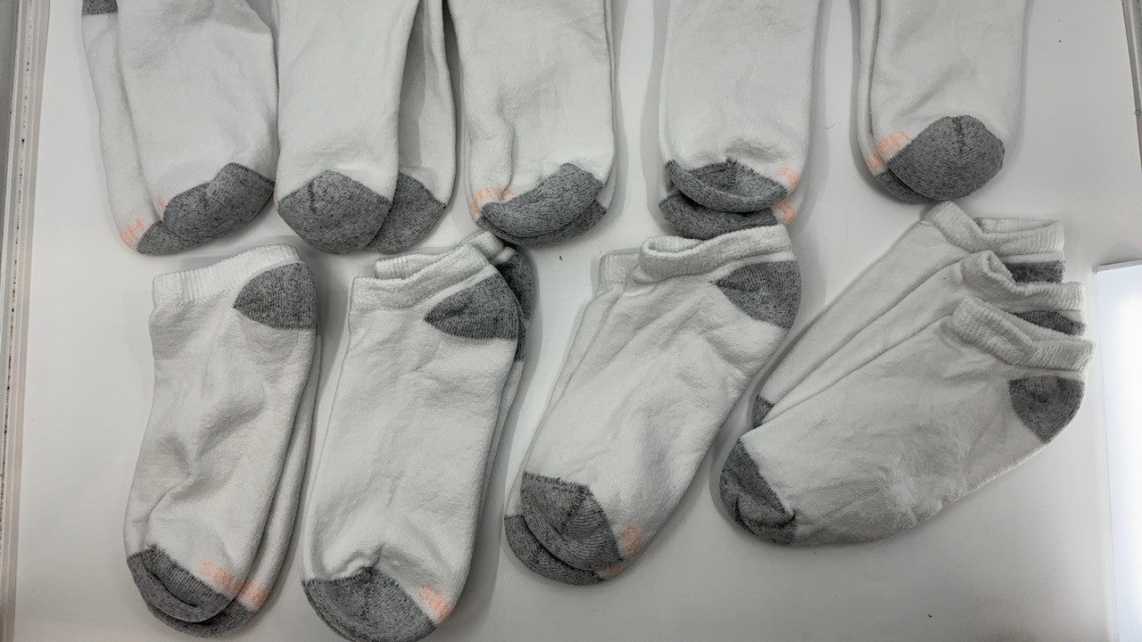 Hanes Women's No Show Socks 10 Pack, Size 8-12, White, Moisture-Wicking