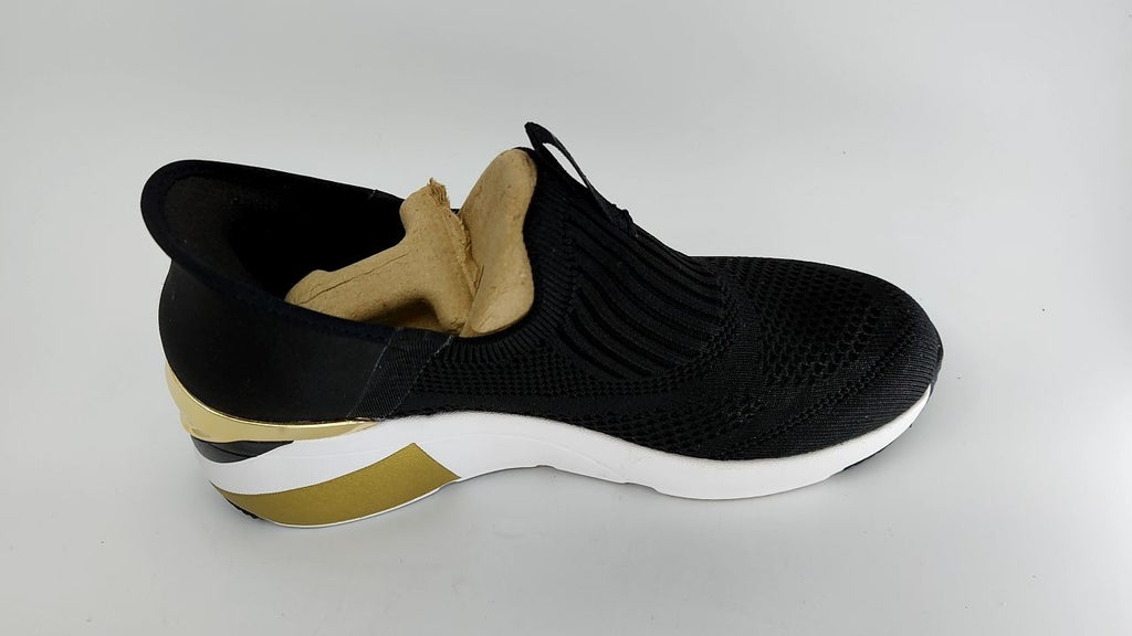Skechers Women's A-Wedge-Crecent Hands Free Slip-ins Sneaker, Black, 7.5