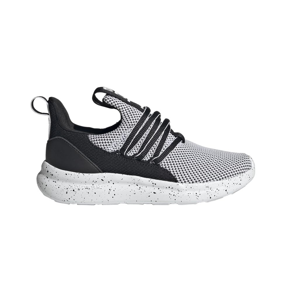 adidas Lite Racer Adapt 7.0 Sneaker, White/Black/Black, 13 US Unisex Little Kid