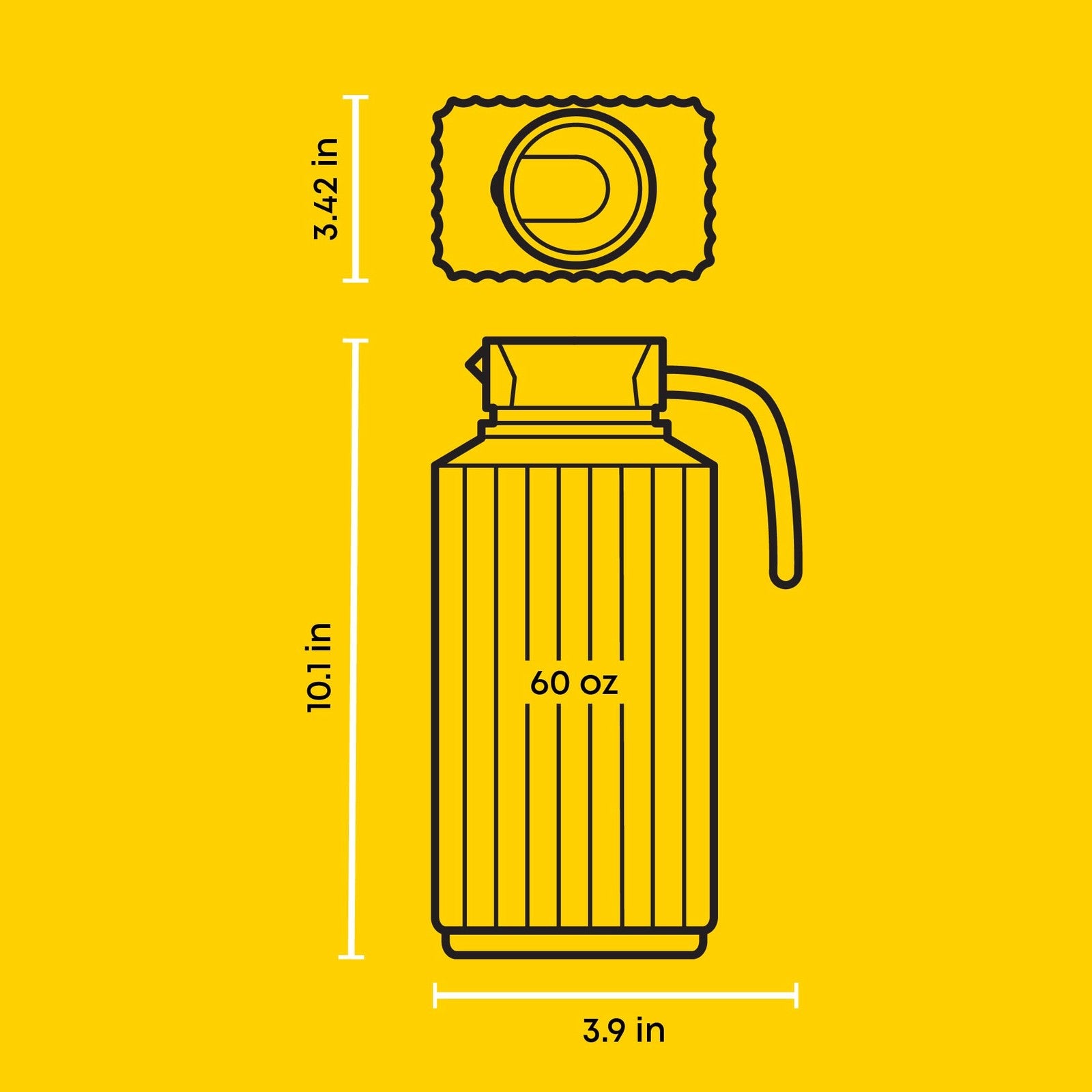 60oz Beverage Pitcher w/ 2 Lids - Dishwasher Safe Glass Jug for Drinks