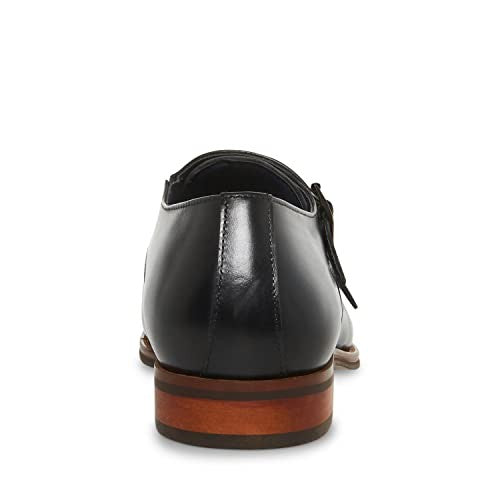 Steve Madden Men's Teon Monk-Strap Loafer, Black Leather, 11