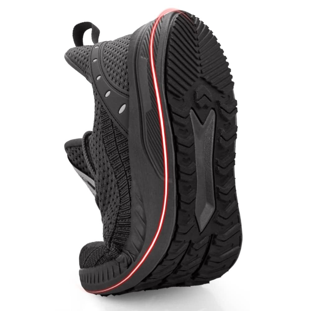 Feethit Lightweight Slip On Running Shoes Dark Grey Size 9