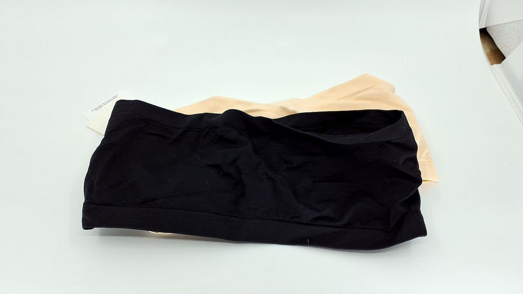 Calvin Klein Girl's Bandeau with Cookie 2 Pack, Sand Nude/Black, Large