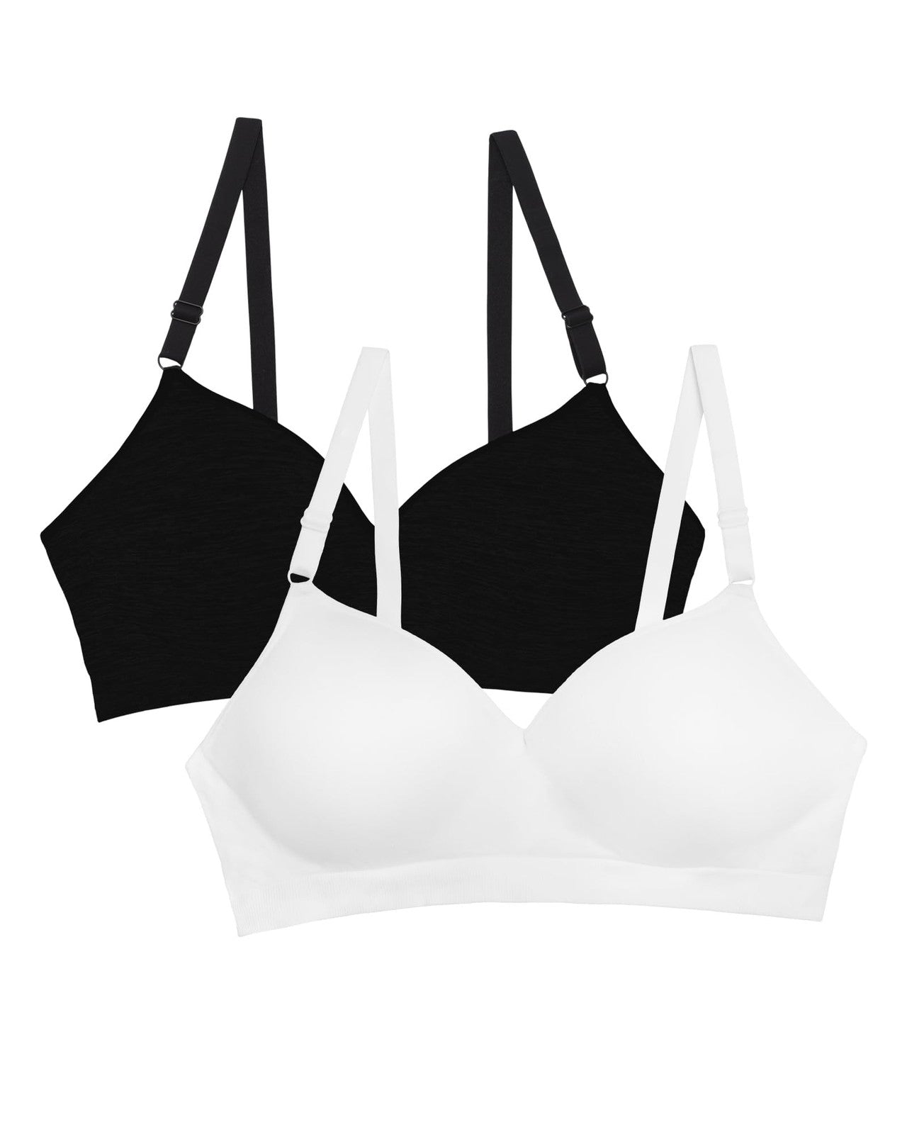 Fruit of the Loom 34C Seamless Wire-Free Push-Up Bra 2-Pack Black/White