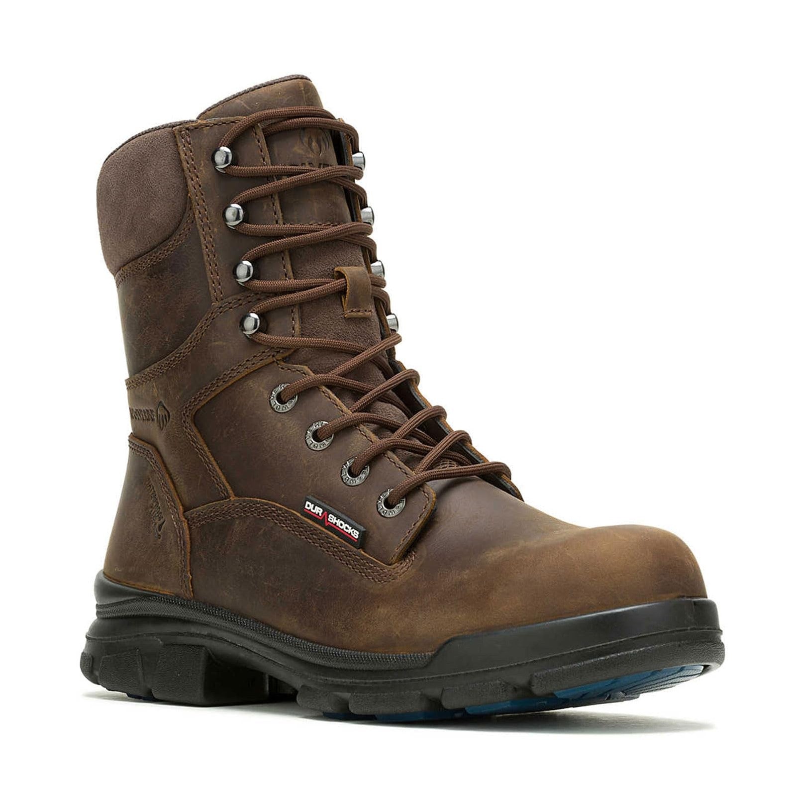 Wolverine Men's DuraShocks SR Icon Waterproof 8" Construction Boot, Dark Brown,7