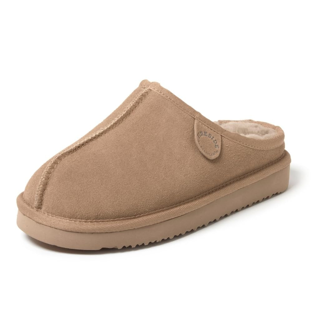 Dearfoams Greta Shearling Clogs, Driftwood, Women’s Size 9, Indoor/Outdoor