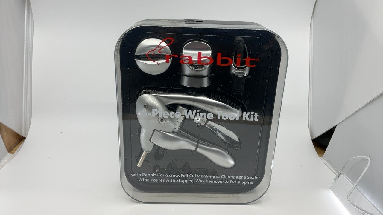 Rabbit Wine Tool Kit (Silver), 6 Piece Set