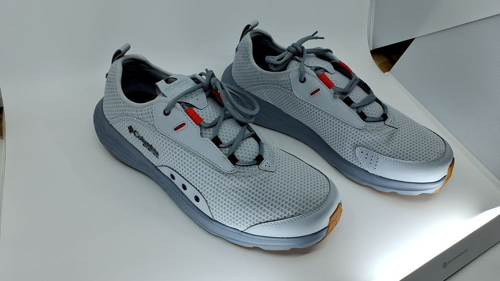 Columbia Mens PFG Castback Non Slip Boat Shoe, Cirrus Grey/Sunset Red, 14 Wide