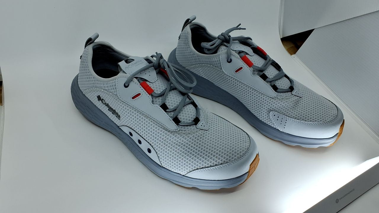 Columbia Mens PFG Castback Non Slip Boat Shoe, Cirrus Grey/Sunset Red, 14 Wide