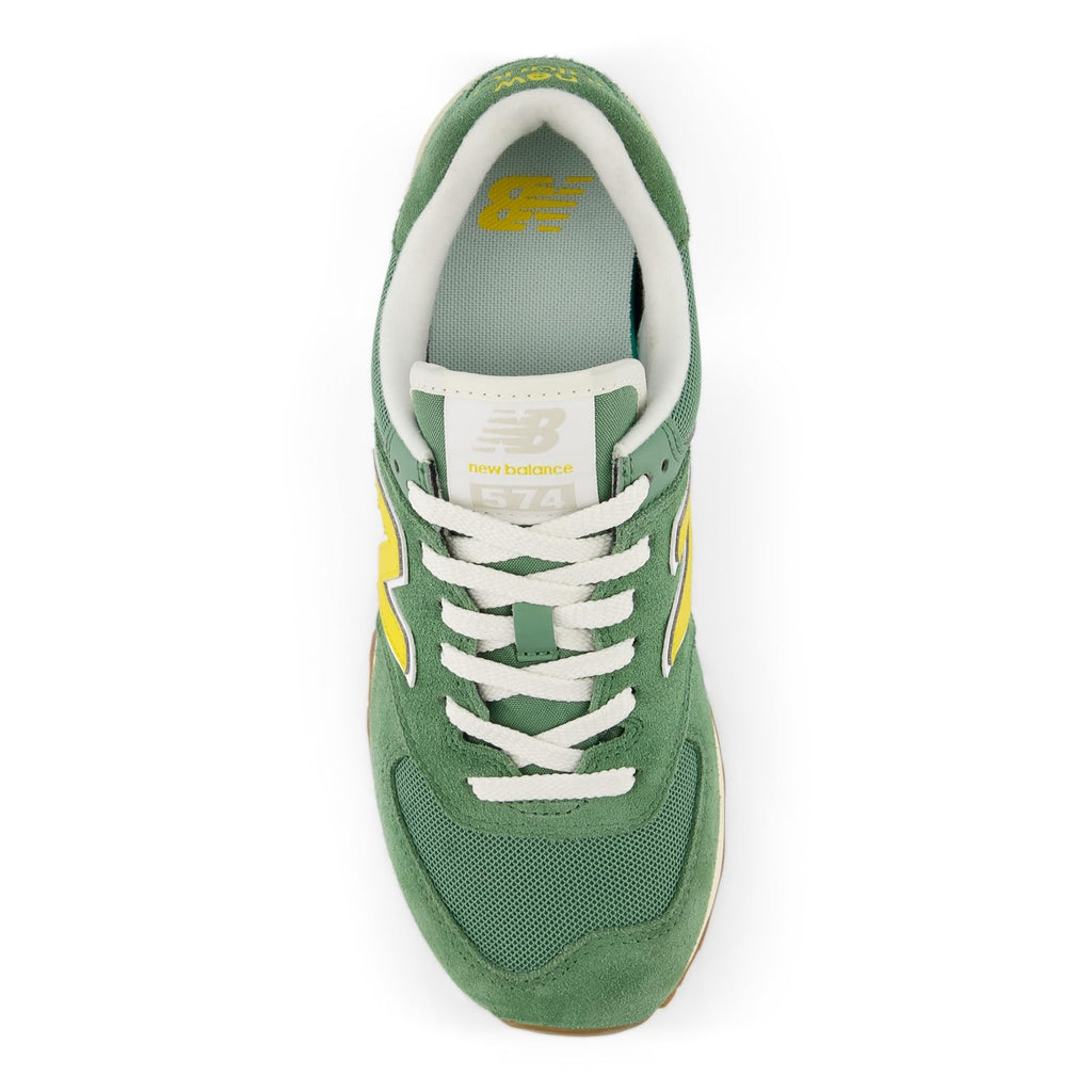 New Balance Women's 574 V2 Sneaker, Mallard Green/Ginger Lemon/Sea Salt, 9