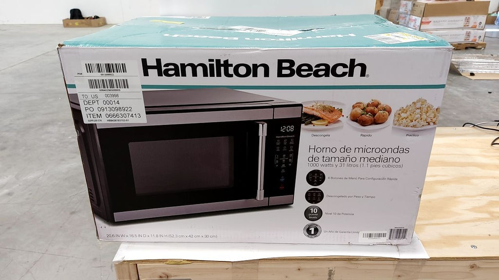 Hamilton Beach 1.1 cu ft Countertop Microwave Ovens in Stainless Steel