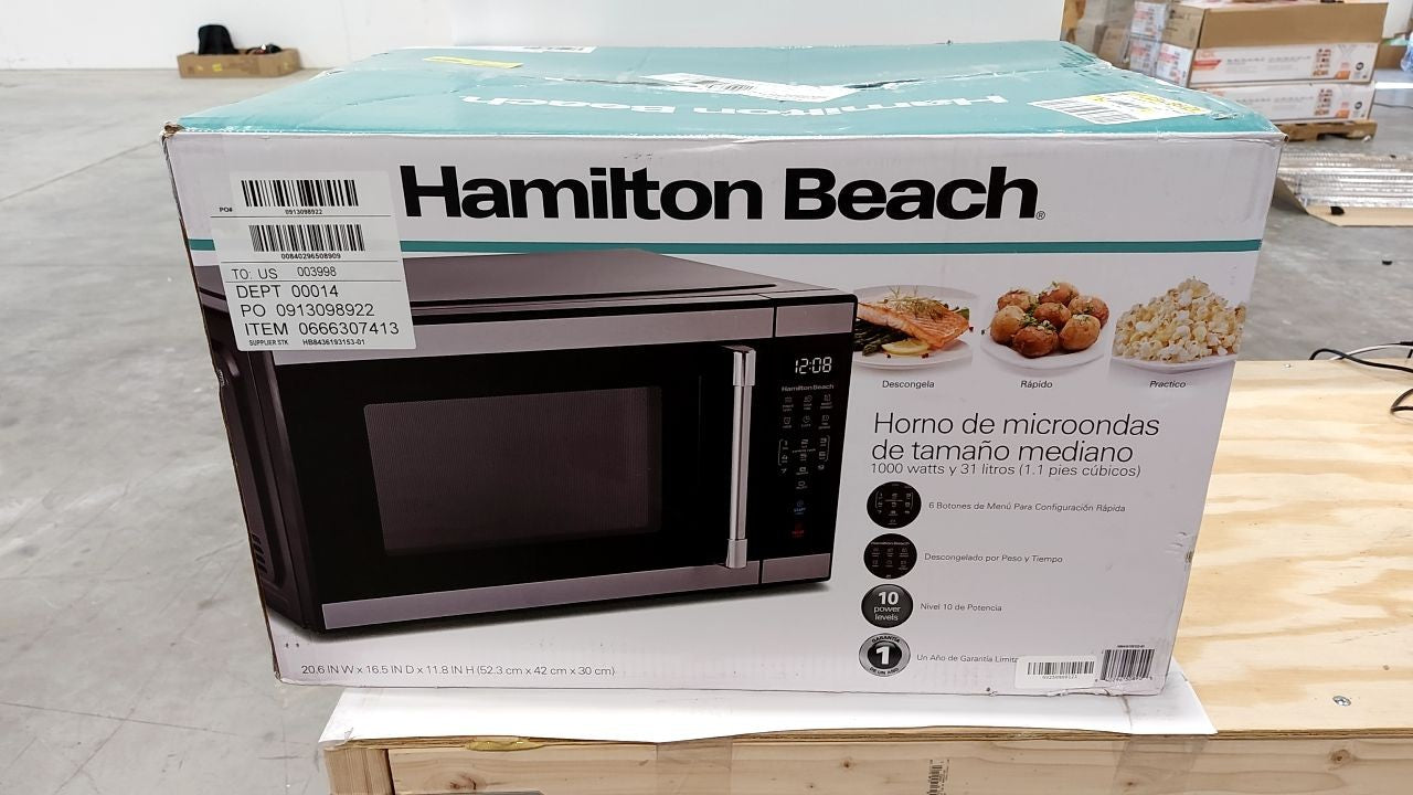 Hamilton Beach 1.1 cu ft Countertop Microwave Ovens in Stainless Steel