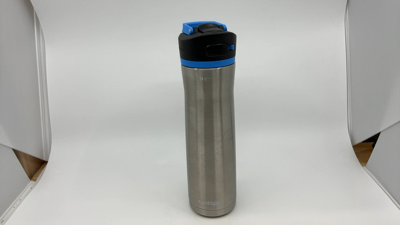 Contigo Ashland Water Bottle, 24 oz, Stainless Steel w/Blue Poppy
