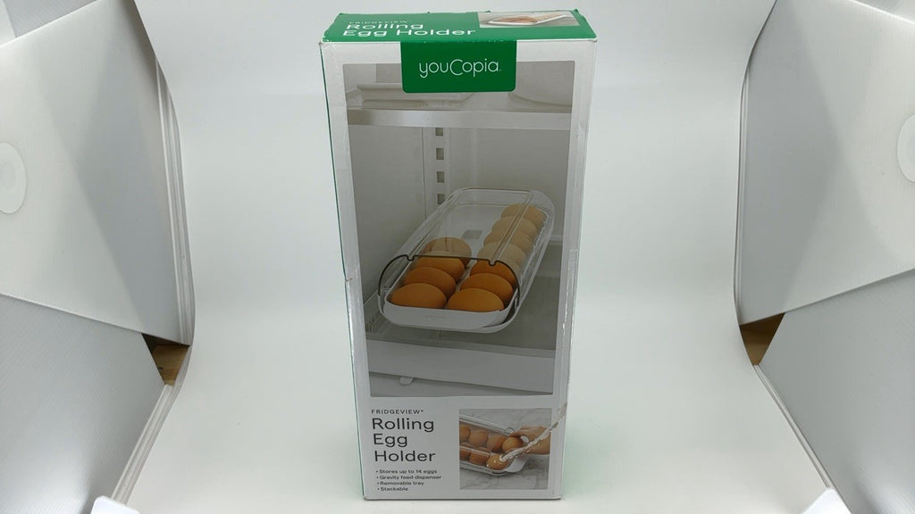 Fridge Egg Holder, Clear View, Stackable, Removable Tray, 12-14 Eggs