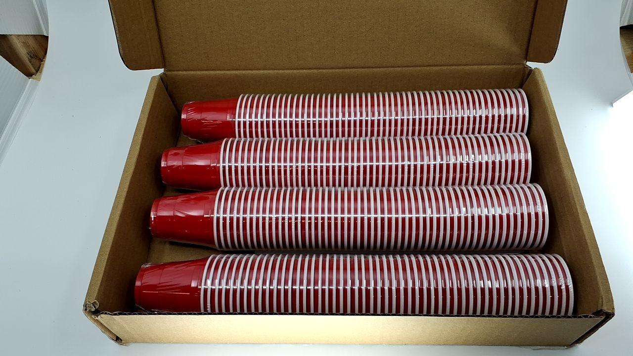 GoBig 200 Pack 2 oz Plastic Shot Cups - Mini 2oz Party Cups, Red