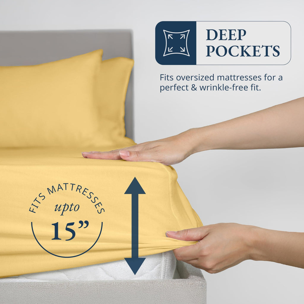 King Size Fitted Sheet 100% Organic Cotton w/ 2 Pillowcases