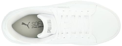 PUMA Women's Smash Platform V3 Sneaker White White Silver, 7