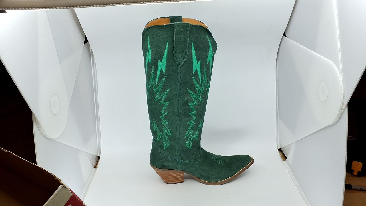 Dingo Womens Green Thunder Road Snip Toe Boots 2.5 in Heel Size 10