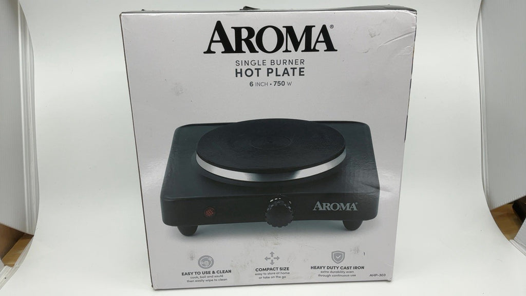 Aroma Housewares AHP-303 Single Burner Hot Plate, Metal, Black