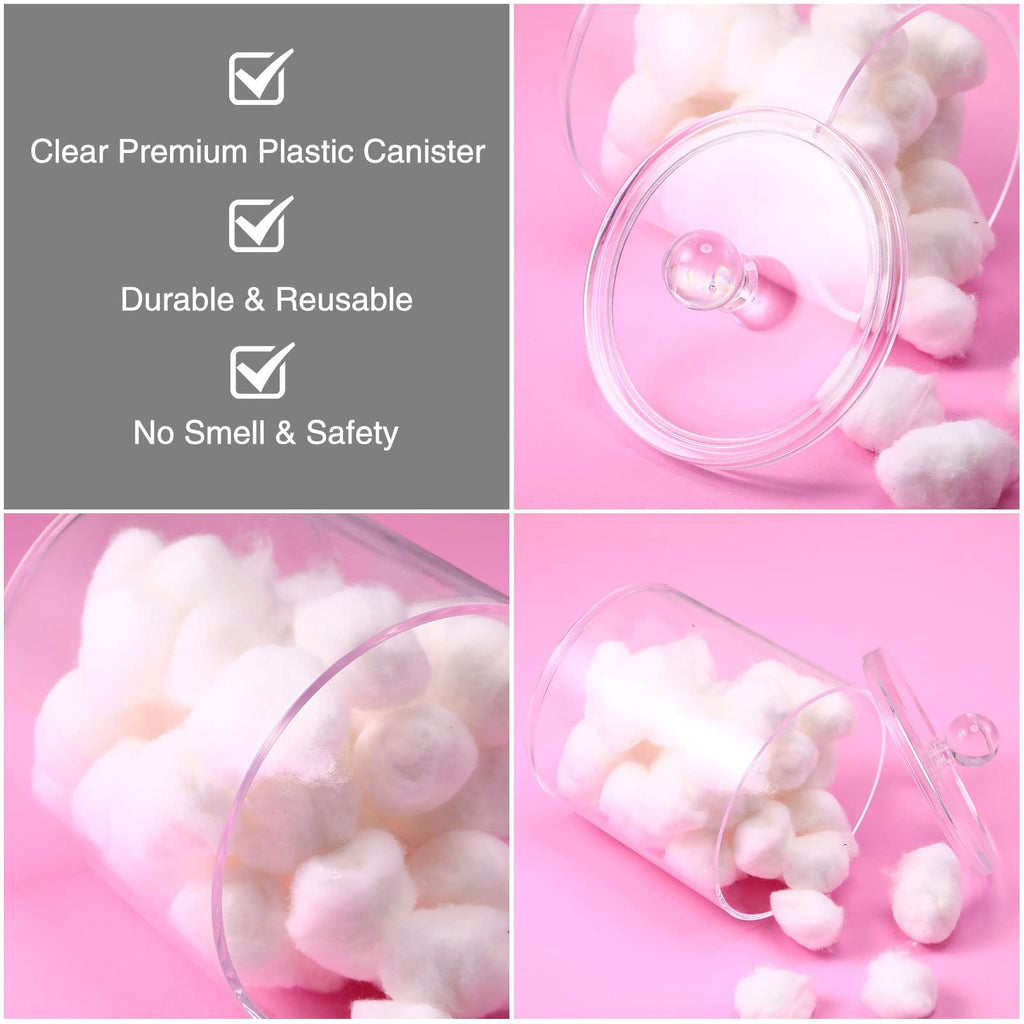 6 Pack Acrylic Storage Jars w/ Lids, 10/22/39 oz Clear Bathroom Canisters