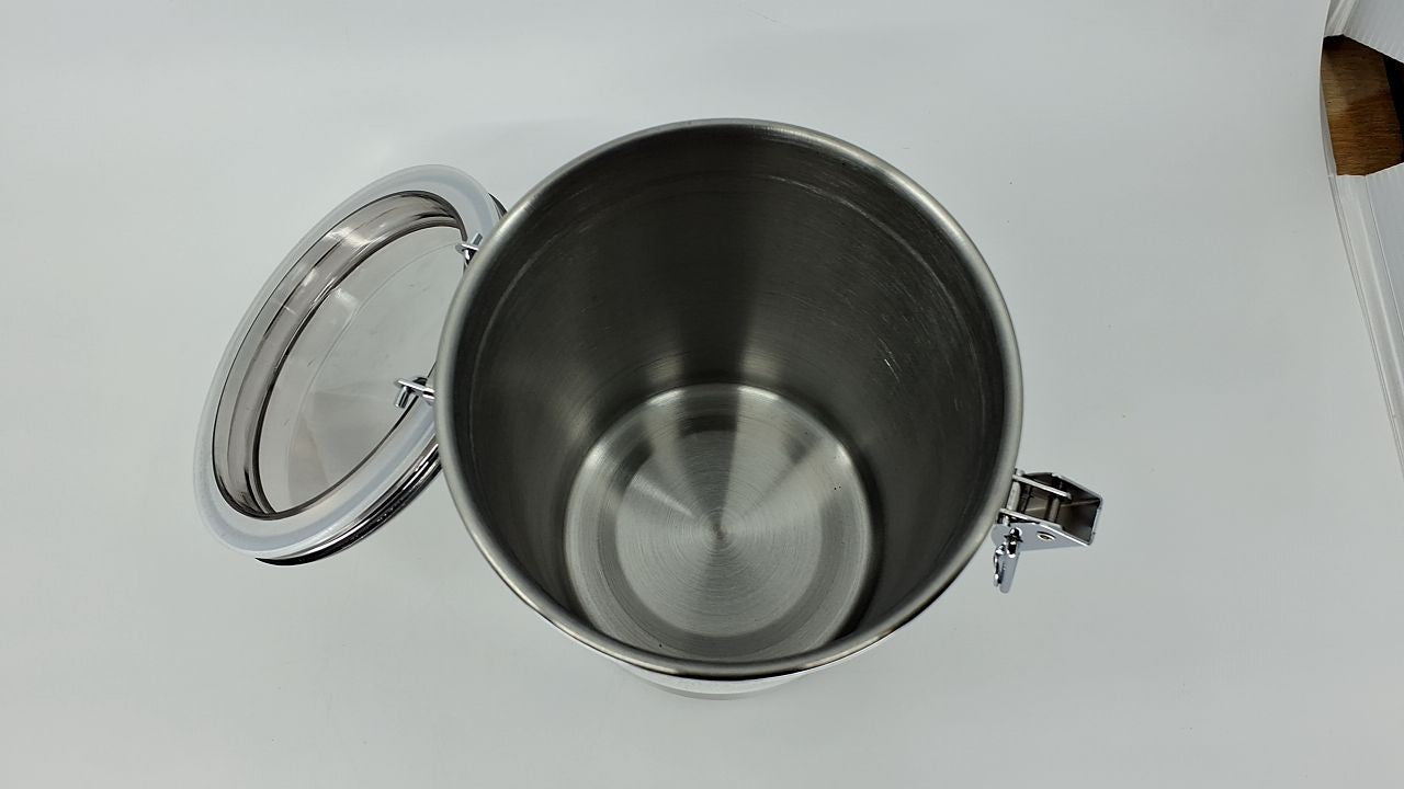 Oggi Stainless Steel Coffee Canister 62 Fl Oz Airtight Clamp Lid
