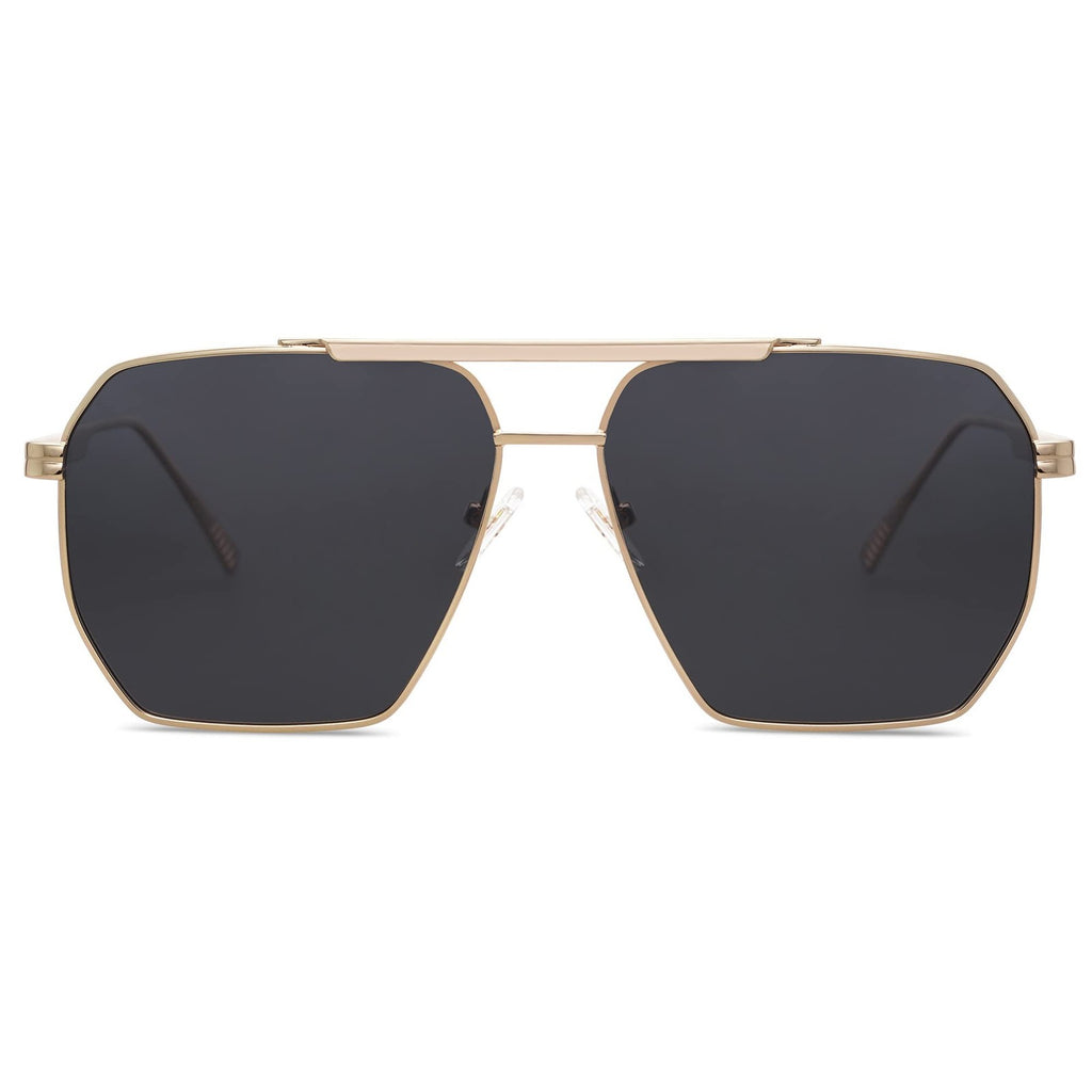 SOJOS Retro Oversized Square Polarized Sunglasses Gold/Black 60mm
