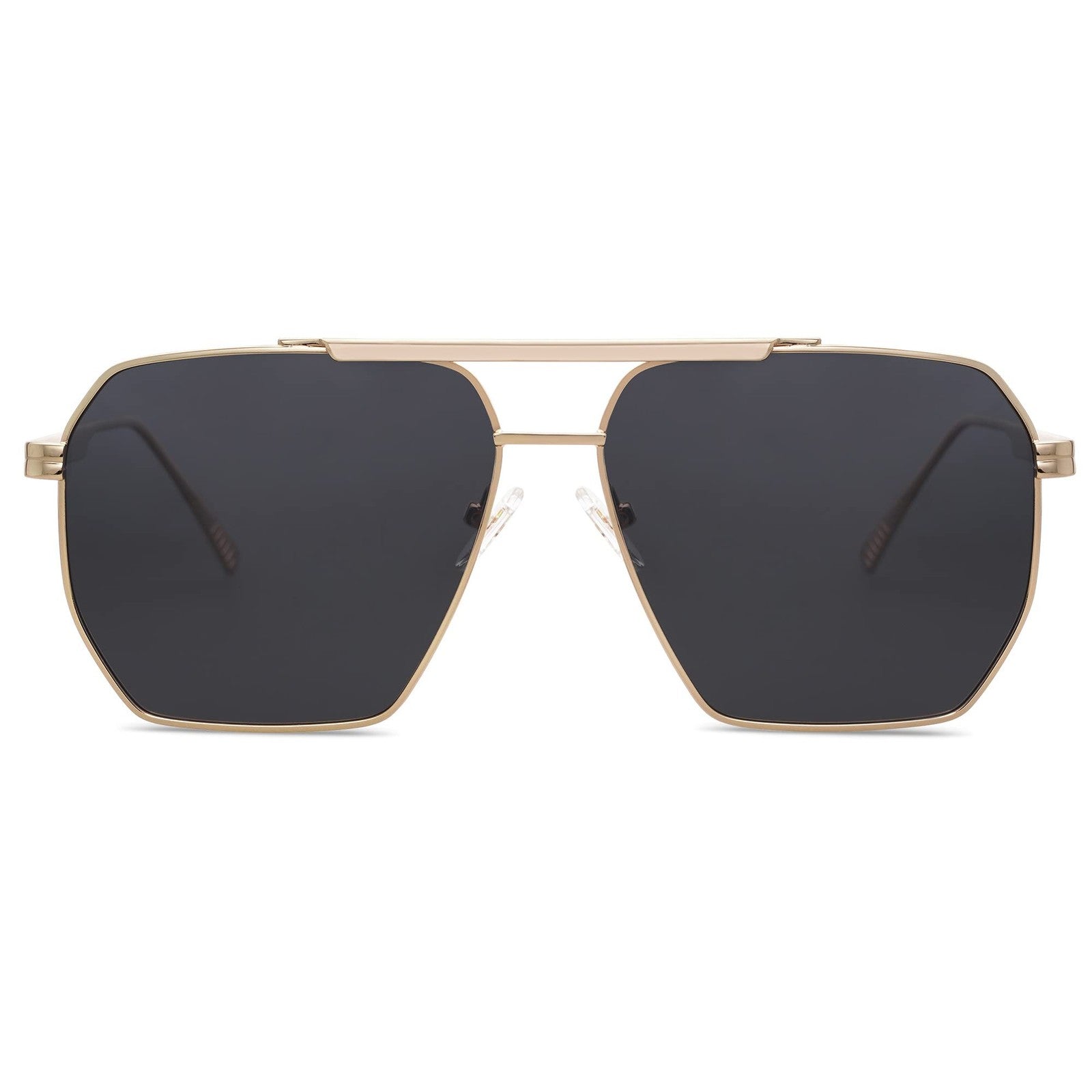 SOJOS Retro Oversized Square Polarized Sunglasses Gold/Black 60mm
