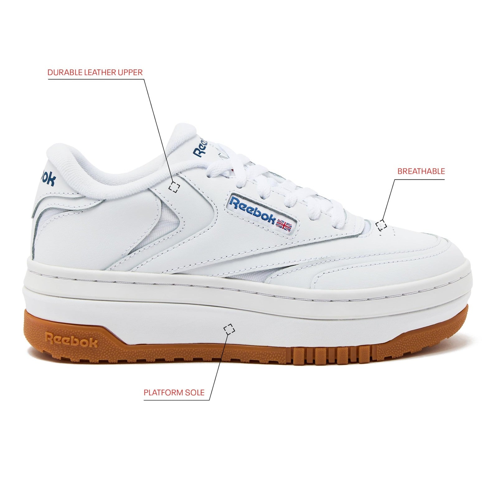 Reebok Women's White Club C Extra Sneakers Size 9 Fashion Sneakers