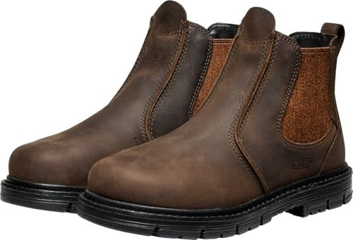 KEEN Women's San Jose Chelsea Alloy Toe Work Boots 5W Cascade Brown/Black
