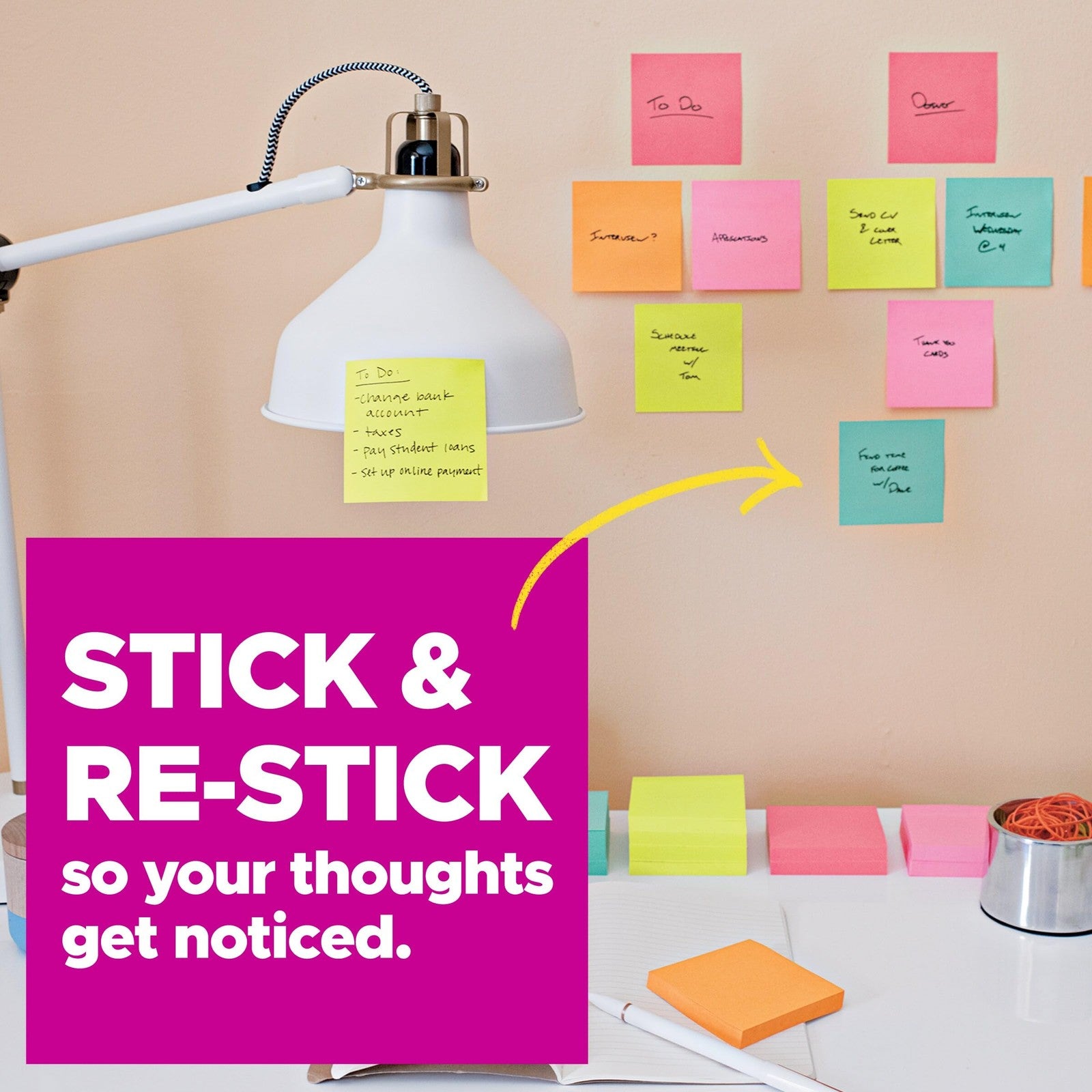 Post-it Super Sticky Notes, 4x4 in, 6 Pads, Ideal for Vertical Surfaces