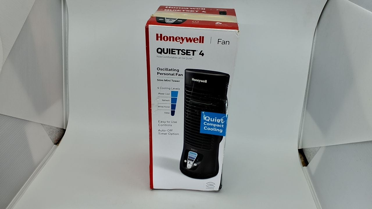 Personal Table Fan, Honeywell QuietSet, 13in, Oscillating, Black