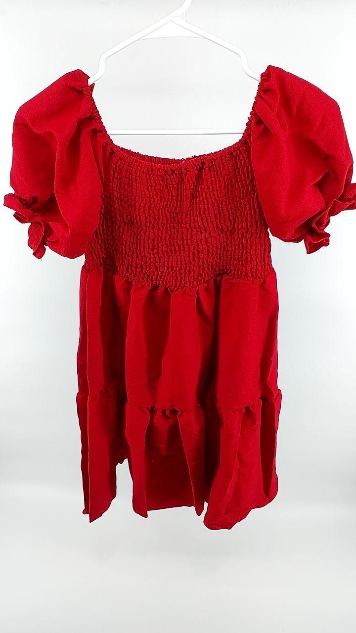 Full Size Ruffled Off-Shoulder Short Sleeve Dress