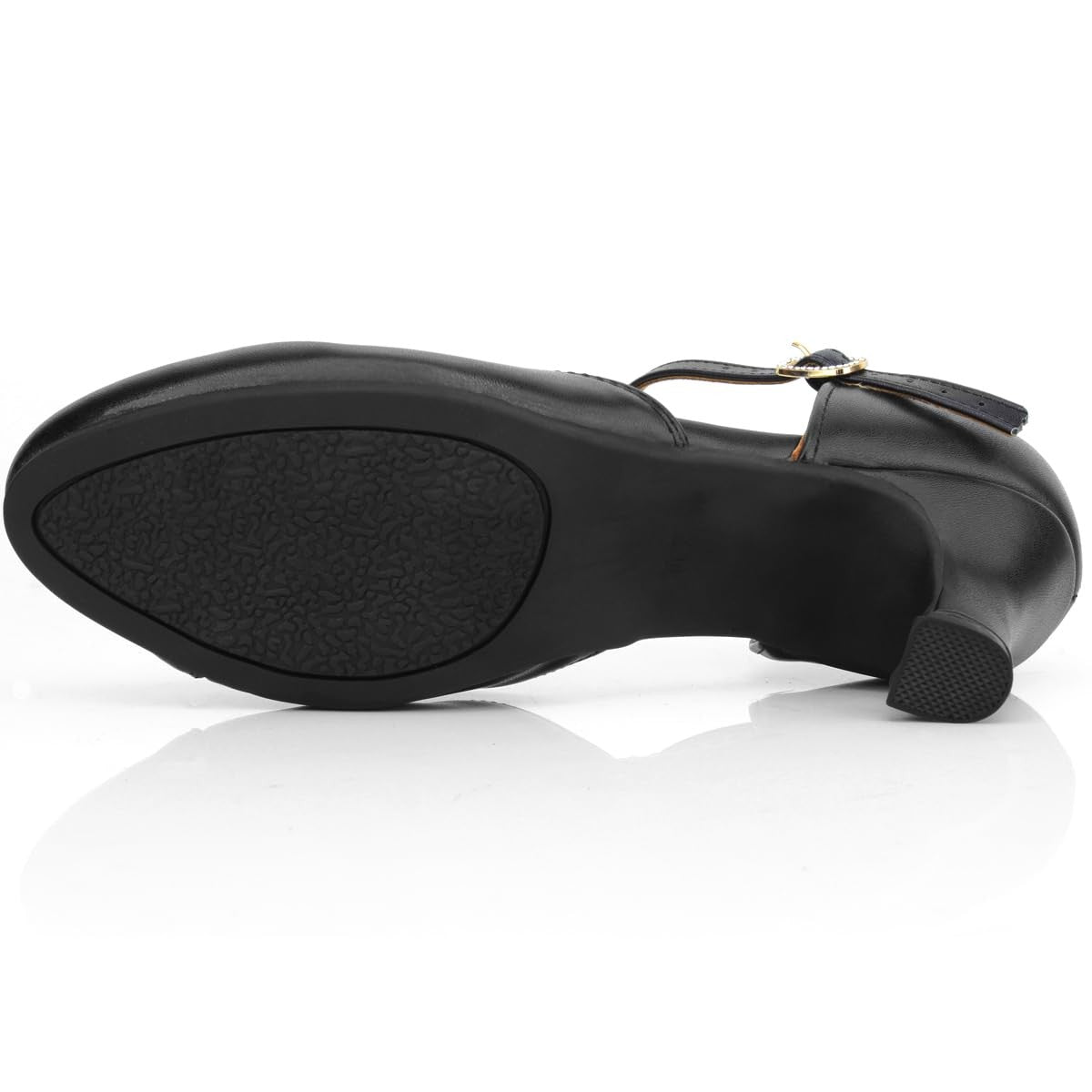 Ankle Strap Heels Ballroom Latin Salsa Dance Pumps Womens Shoes, 7.5 M US Black