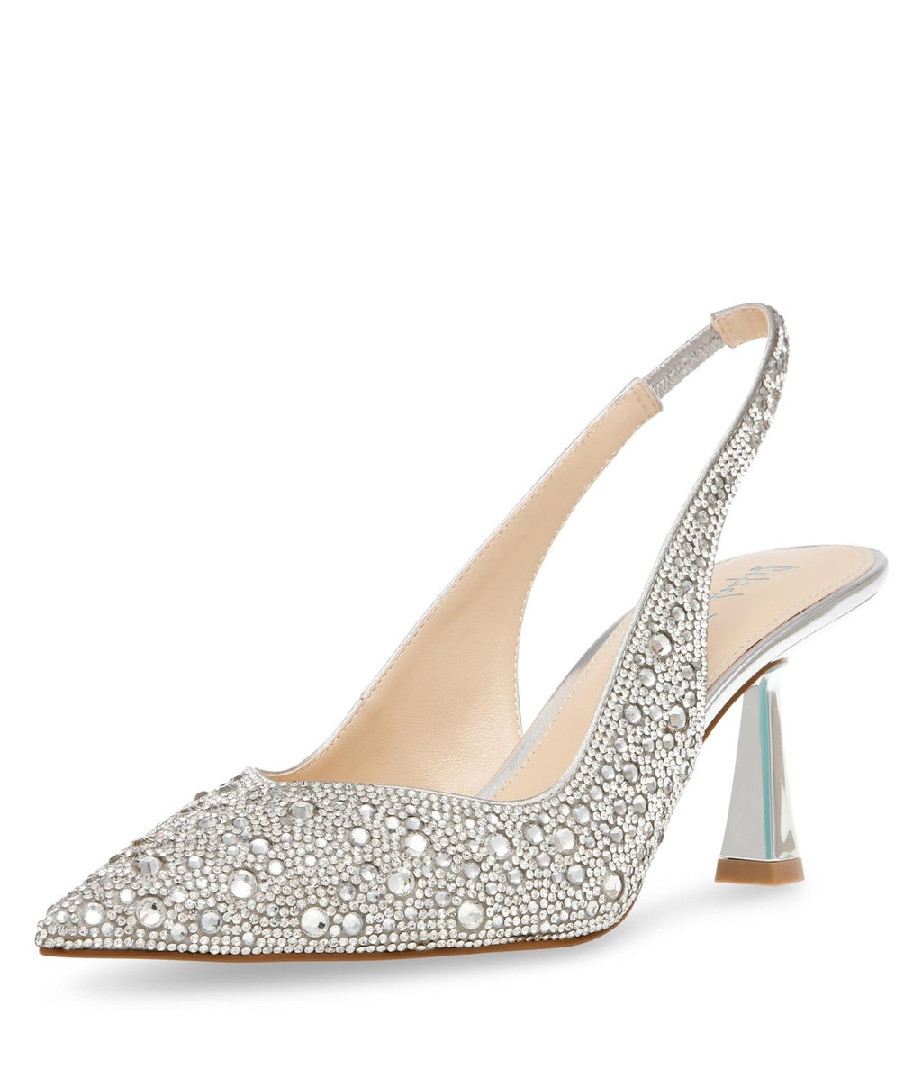 Betsey Johnson Women's Clark Pump, Silver, 9.5