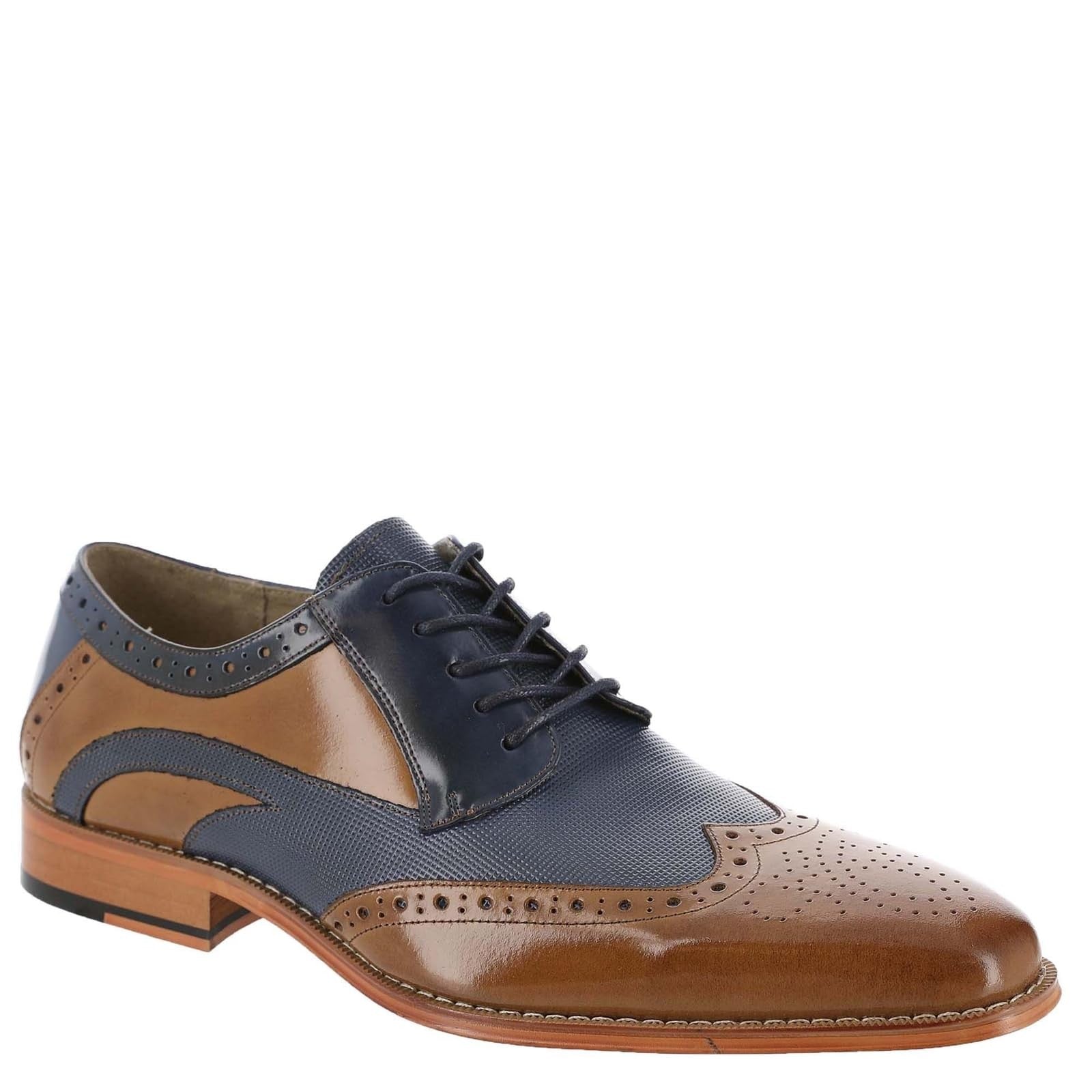Stacy Adams Men's Ivingale Wingtip Lace Up Oxford, TAN Multi, 10