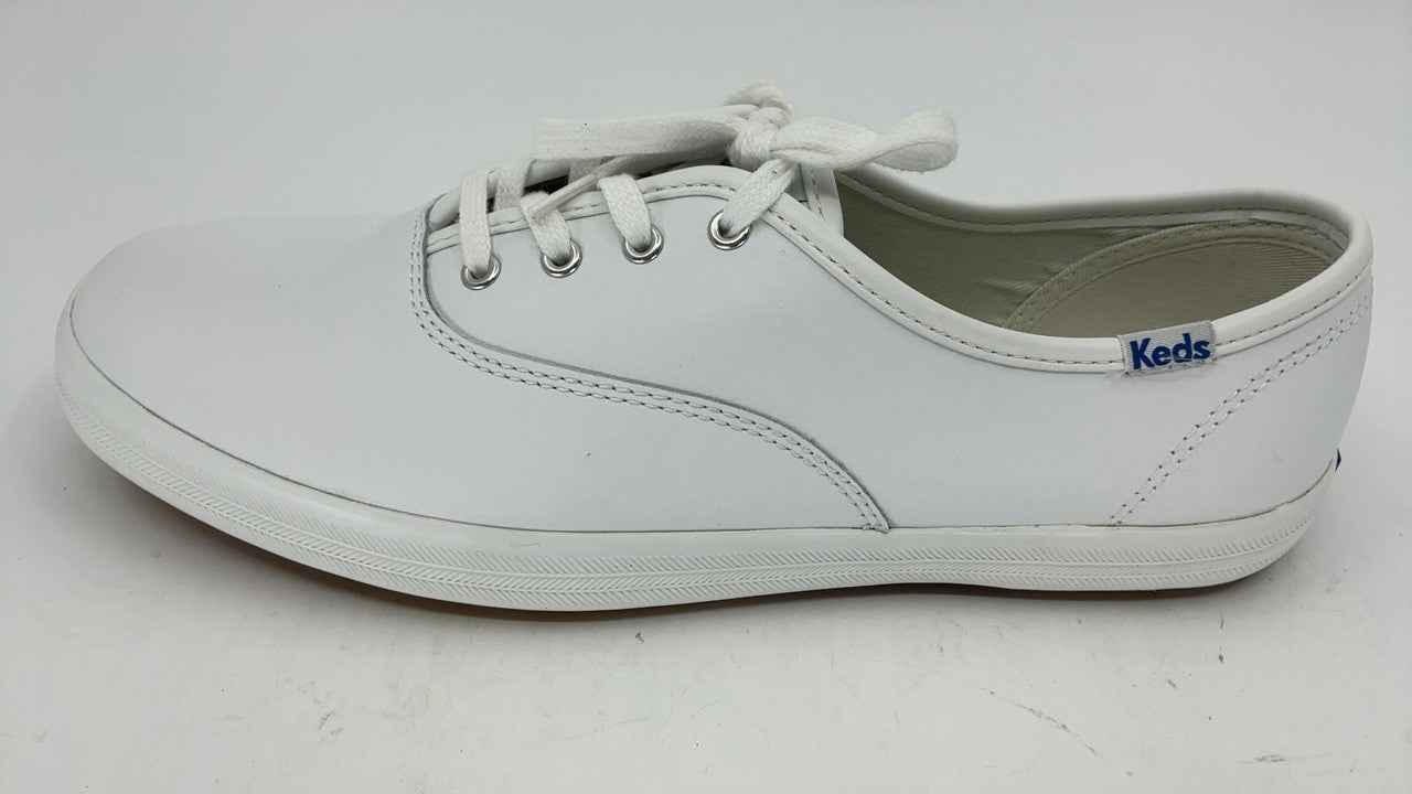 Keds Women's Champion Leather Sneaker, White, 8.5 Wide